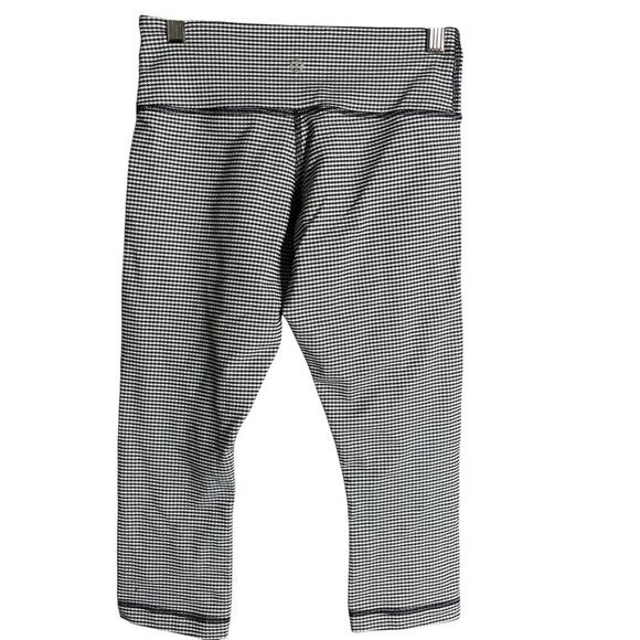 Lululemon Wunder Under Crop II Legging Gingham Luon White Black Size 4 - Picture 9 of 10